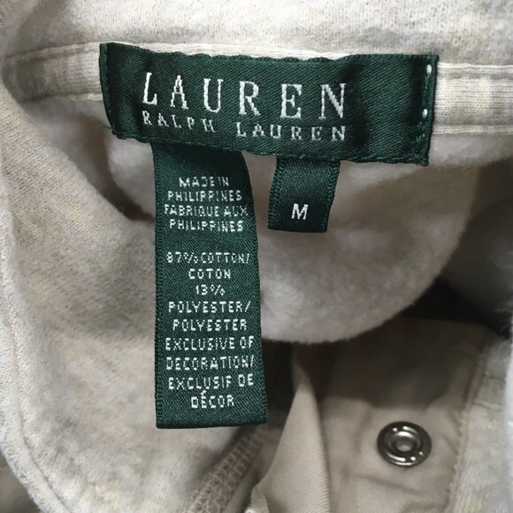 Lauren Ralph Lauren Jacket Women Medium Beige Snap Zip Outdoor Equestrian - Picture 8 of 9